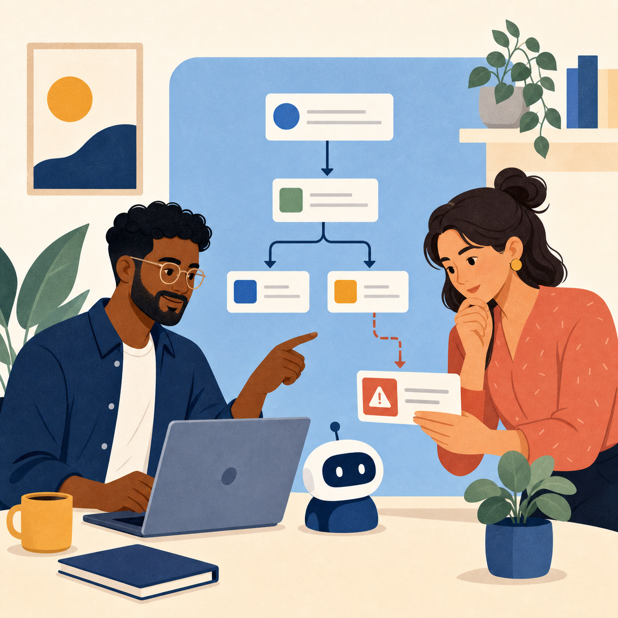 A team separating human judgment from repetitive operational work