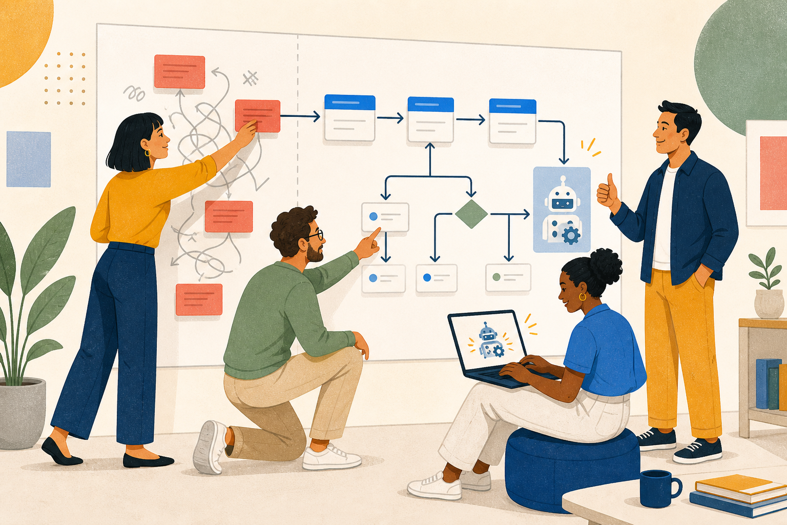 A team turning a manual workflow into a clear automated process